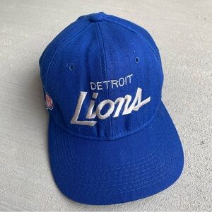 Vintage Detroit Lions Sports Specialties Script SnapBack Hat NFL